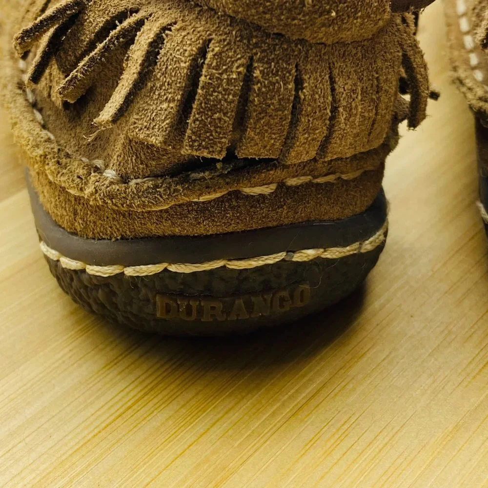 Durango Kid Size 3 Brown Suede Santa Fe Low Rise 1”‎ Moccasins Loafers Shoes